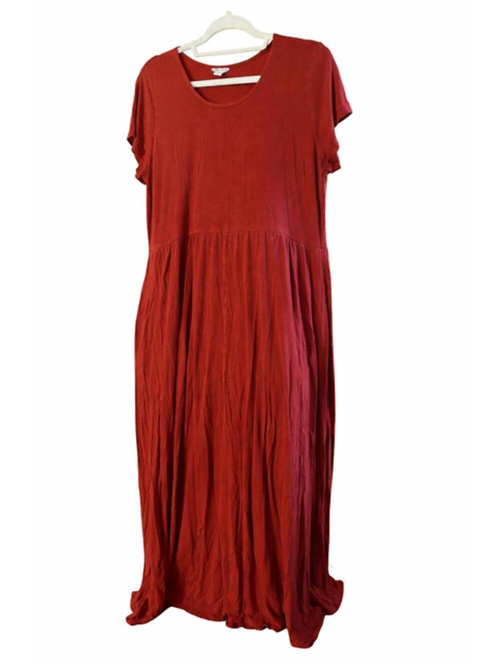 Cato Rust Red Short Sleeve Maxi Dress Size 14W/16W